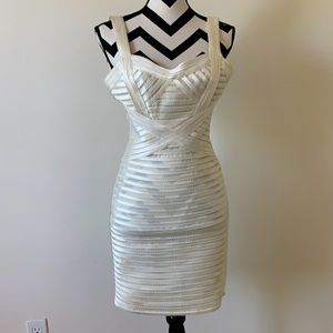 White satin cocktail dress